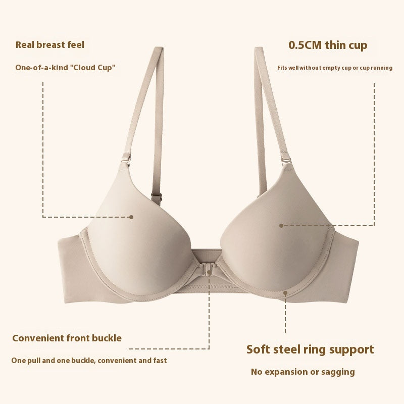 Women's Front Buckle Push Up And Anti-sagging Chest Bra