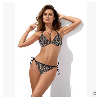 Women Bikinis Push Up Swimsuit Two Piece Leopard Swimwear