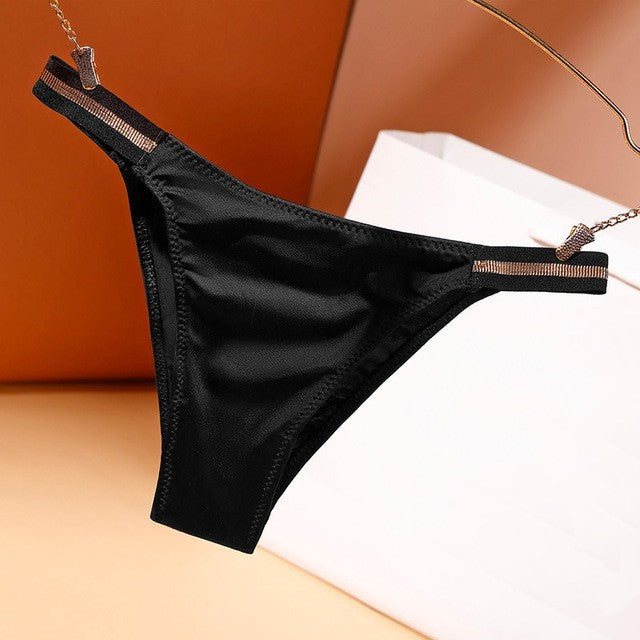 Sexy Seamless Women Panties Bikini Bottom Low-rise Tempting Thong Thin Ice Silk Underwear Soft Breathable Underpants